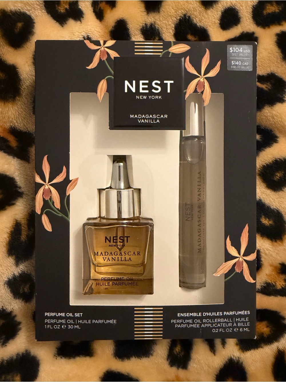 NEST Fragrances Madagascar Vanilla Perfume Oil Set - Black, Gold, Cream